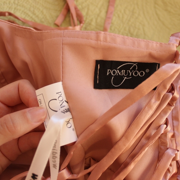 Satin Ruffle Dress - Picture 5 of 7